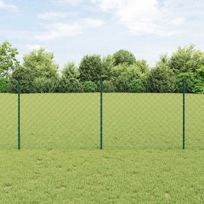 vidaXL Zaun mit Pfosten Grün 1 x 10 m Stahl und PVC