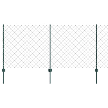 vidaXL Zaun mit Pfosten Grün 1 x 10 m Stahl und PVC
