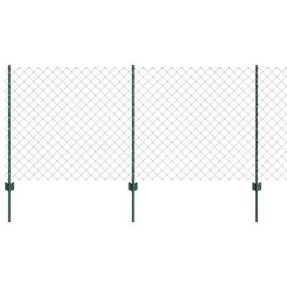 vidaXL Zaun mit Pfosten Grün 1 x 10 m Stahl und PVC