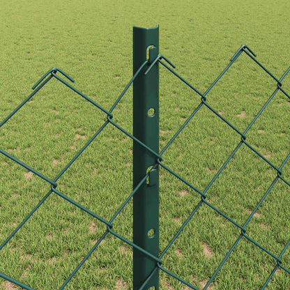 vidaXL Zaun mit Pfosten Grün 1,2 x 10 m Stahl und PVC