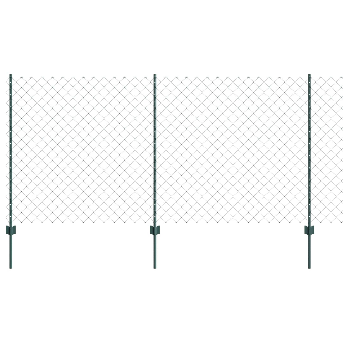 vidaXL Zaun mit Pfosten Grün 1,2 x 10 m Stahl und PVC
