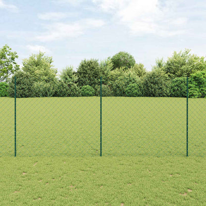 Zaun mit Pfosten Grün 1,4 x 10 m Stahl und PVC