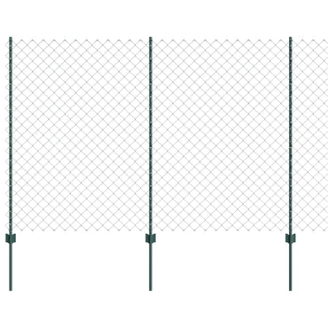 vidaXL Zaun mit Pfosten Grün 1,6 x 10 m Stahl und PVC
