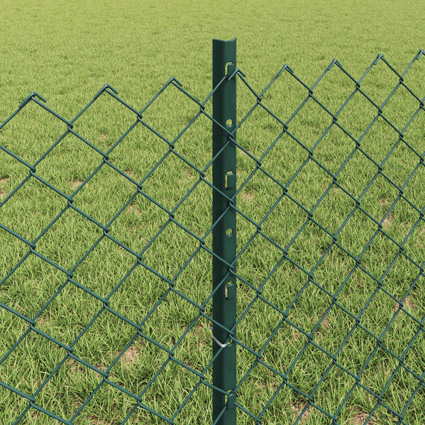 vidaXL Zaun mit Pfosten Grün 0,6 x 25 m Stahl und PVC