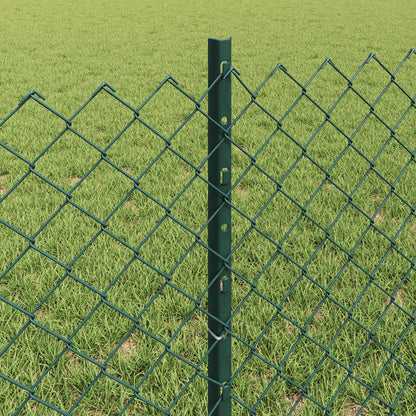 vidaXL Zaun mit Pfosten Grün 0,6 x 25 m Stahl und PVC