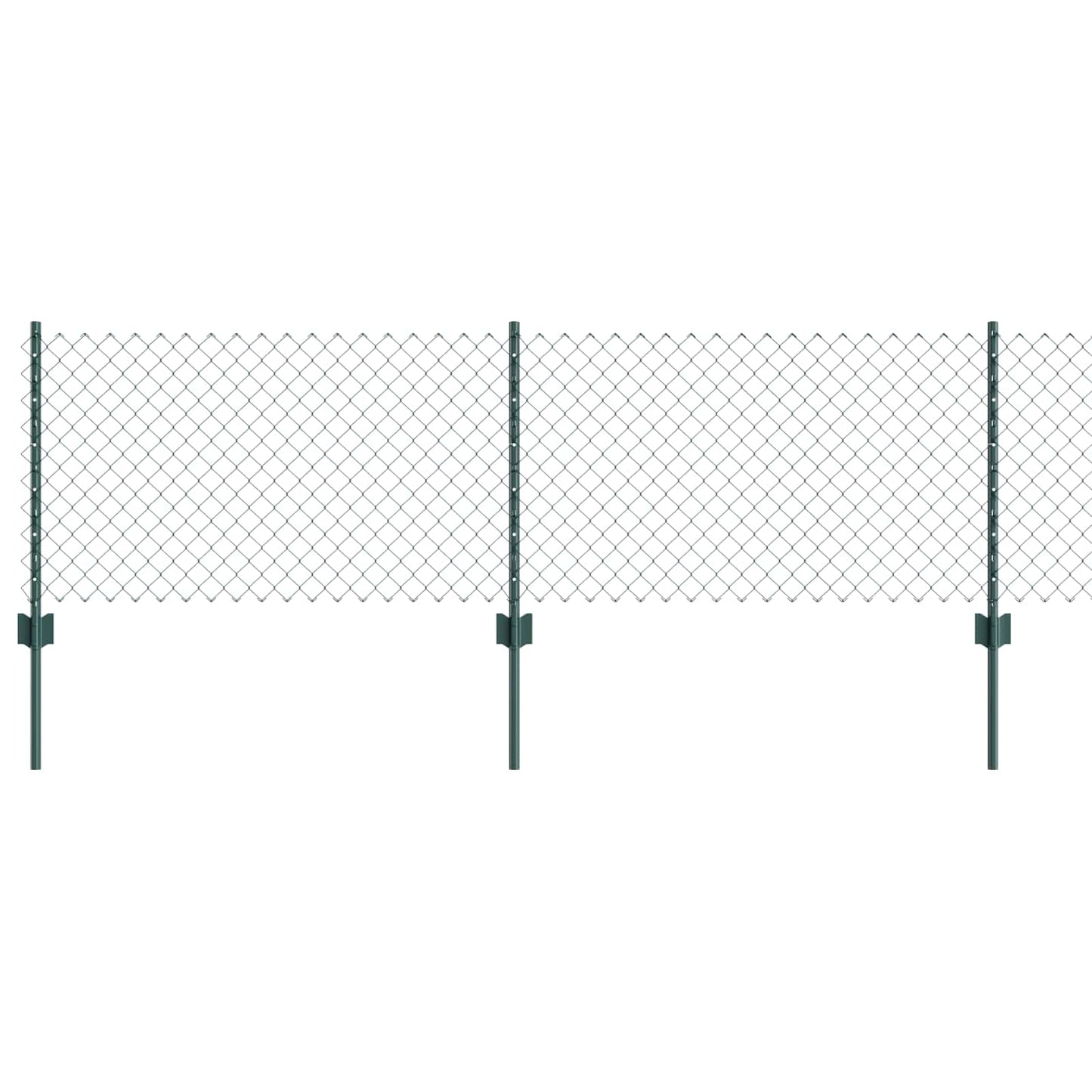 vidaXL Zaun mit Pfosten Grün 0,6 x 25 m Stahl und PVC