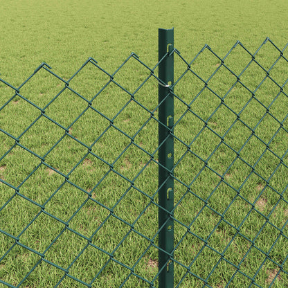 vidaXL Zaun mit Pfosten Grün 0,8 x 25 m Stahl und PVC