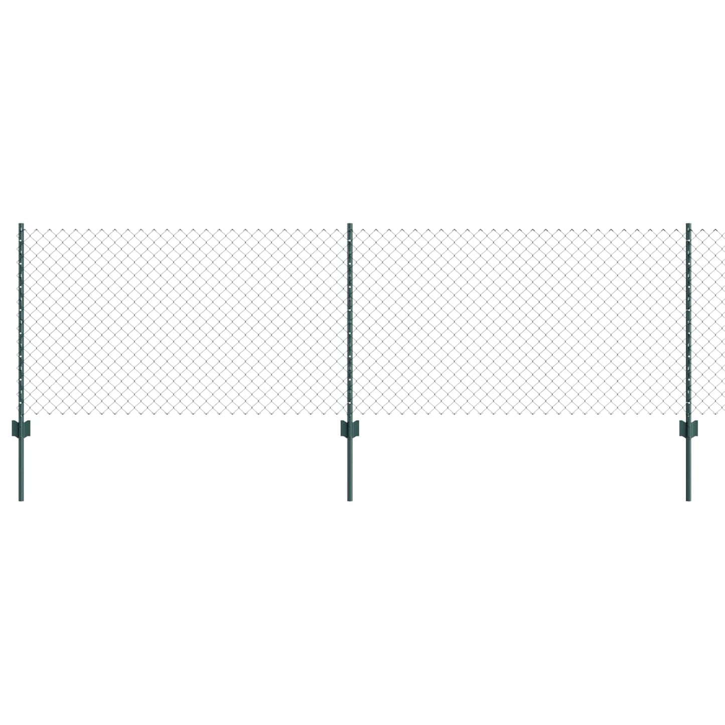 vidaXL Zaun mit Pfosten Grün 0,8 x 25 m Stahl und PVC