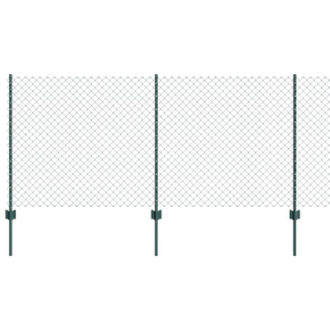 vidaXL Zaun mit Pfosten Grün 1 x 25 m Stahl und PVC