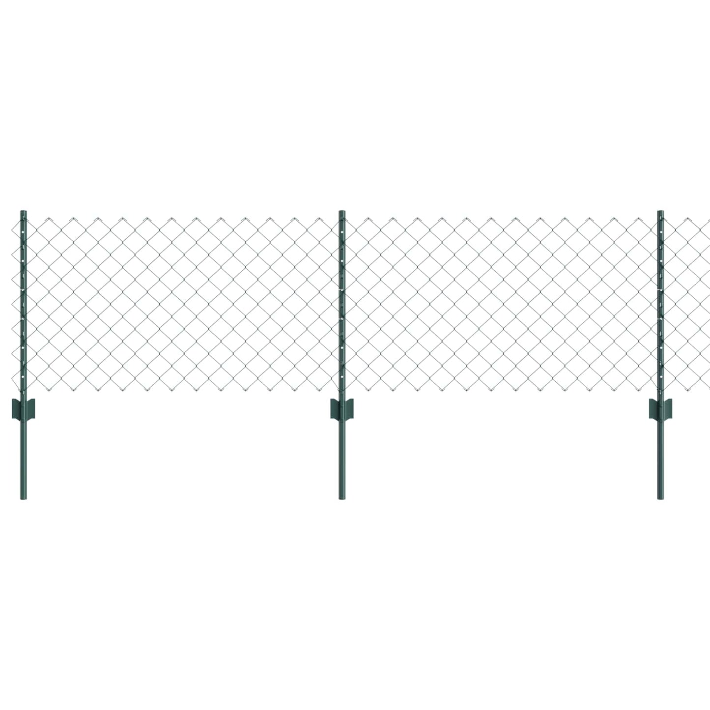 vidaXL Zaun mit Pfosten Grün 0,6 x 25 m Stahl und PVC