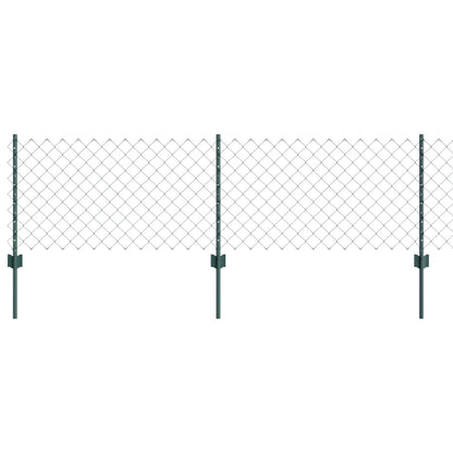 vidaXL Zaun mit Pfosten Grün 0,6 x 25 m Stahl und PVC