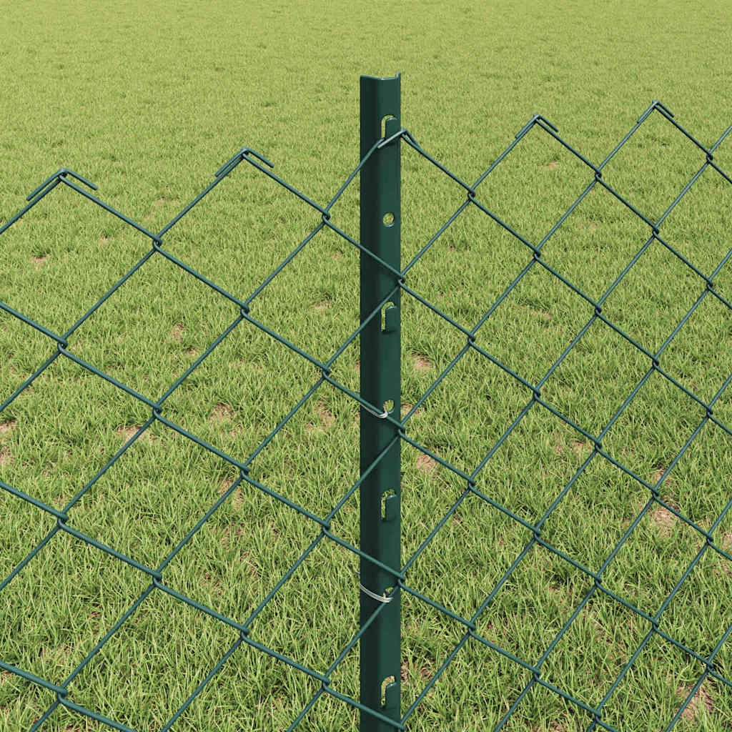 vidaXL Zaun mit Pfosten Grün 0,8 x 25 m Stahl