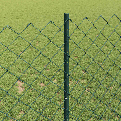 vidaXL Clôture avec poteaux vert 1 x 25 m Acier
