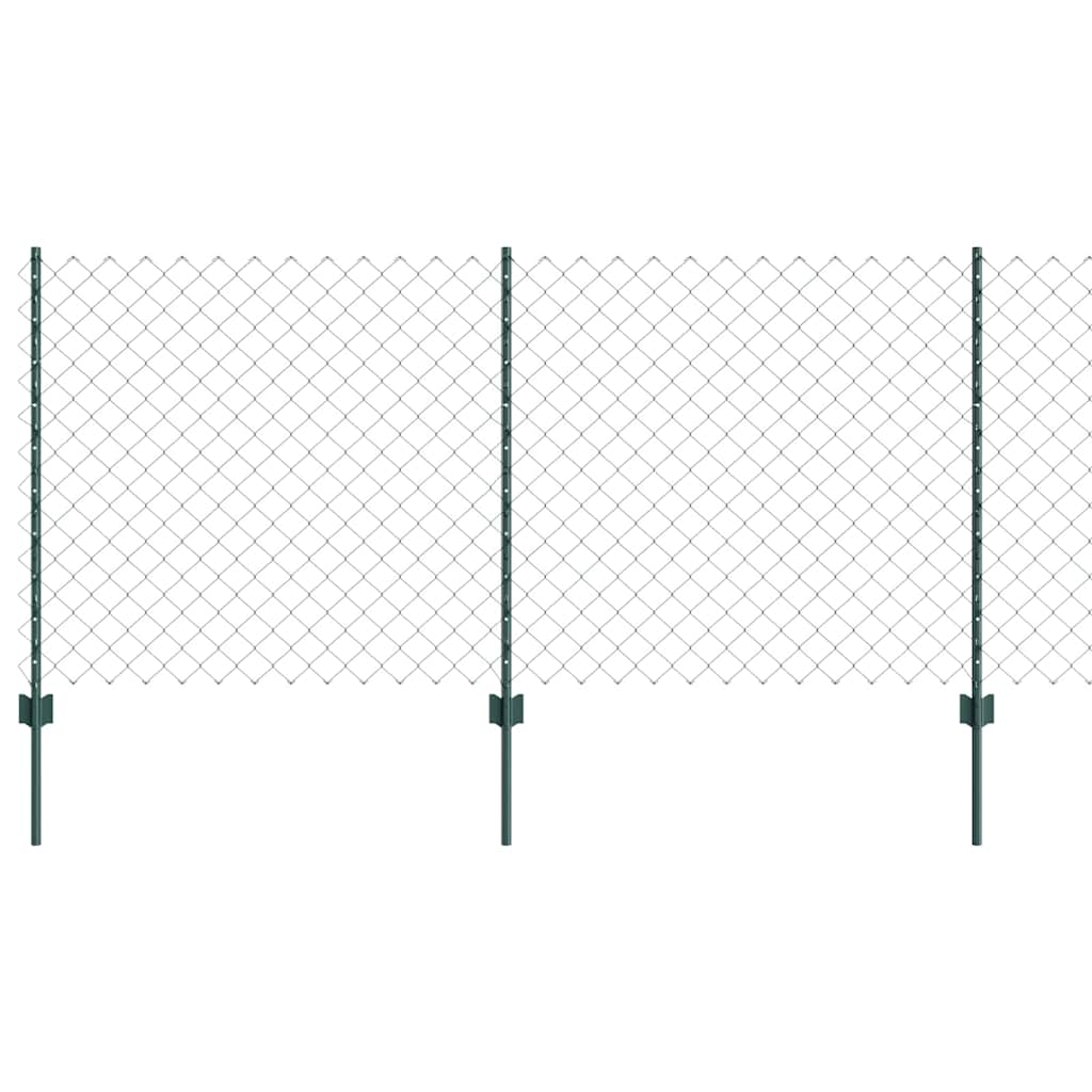 vidaXL Clôture avec poteaux vert 1 x 25 m Acier
