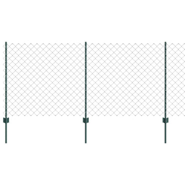 vidaXL Zaun mit Pfosten Grün 1 x 25 m Stahl