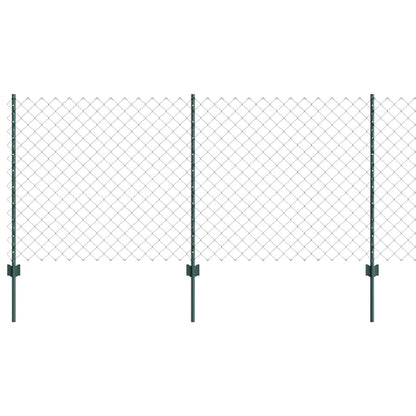 vidaXL Clôture avec poteaux vert 1 x 25 m Acier