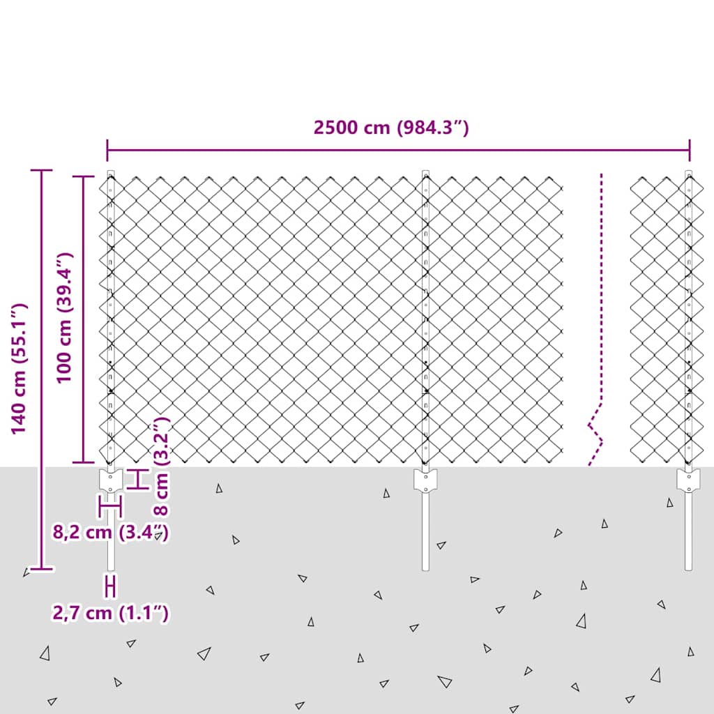 vidaXL Clôture avec poteaux vert 1 x 25 m Acier