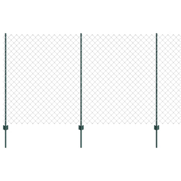 vidaXL Zaun mit Pfosten Grün 1,4 x 25 m Stahl und PVC