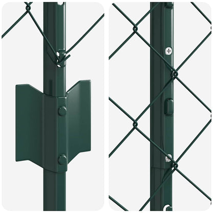 vidaXL Clôture avec poteaux vert 1,5 x 25 m Acier