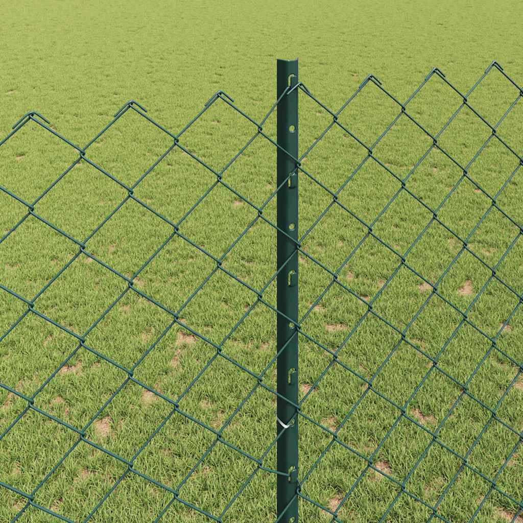 vidaXL Clôture avec poteaux vert 1,5 x 25 m Acier