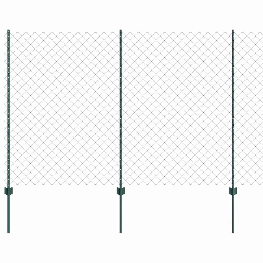 vidaXL Clôture avec poteaux vert 1,5 x 25 m Acier