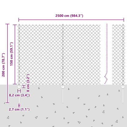 vidaXL Clôture avec poteaux vert 1,5 x 25 m Acier