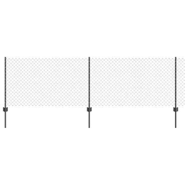 vidaXL Zaun mit Pfosten Grau 0,8 x 10 m Stahl und PVC