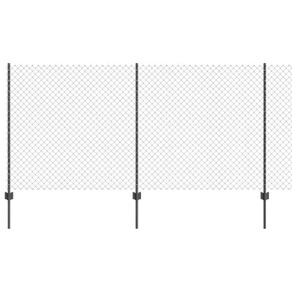 Zaun mit Pfosten Grau 1,2 x 10 m Stahl und PVC