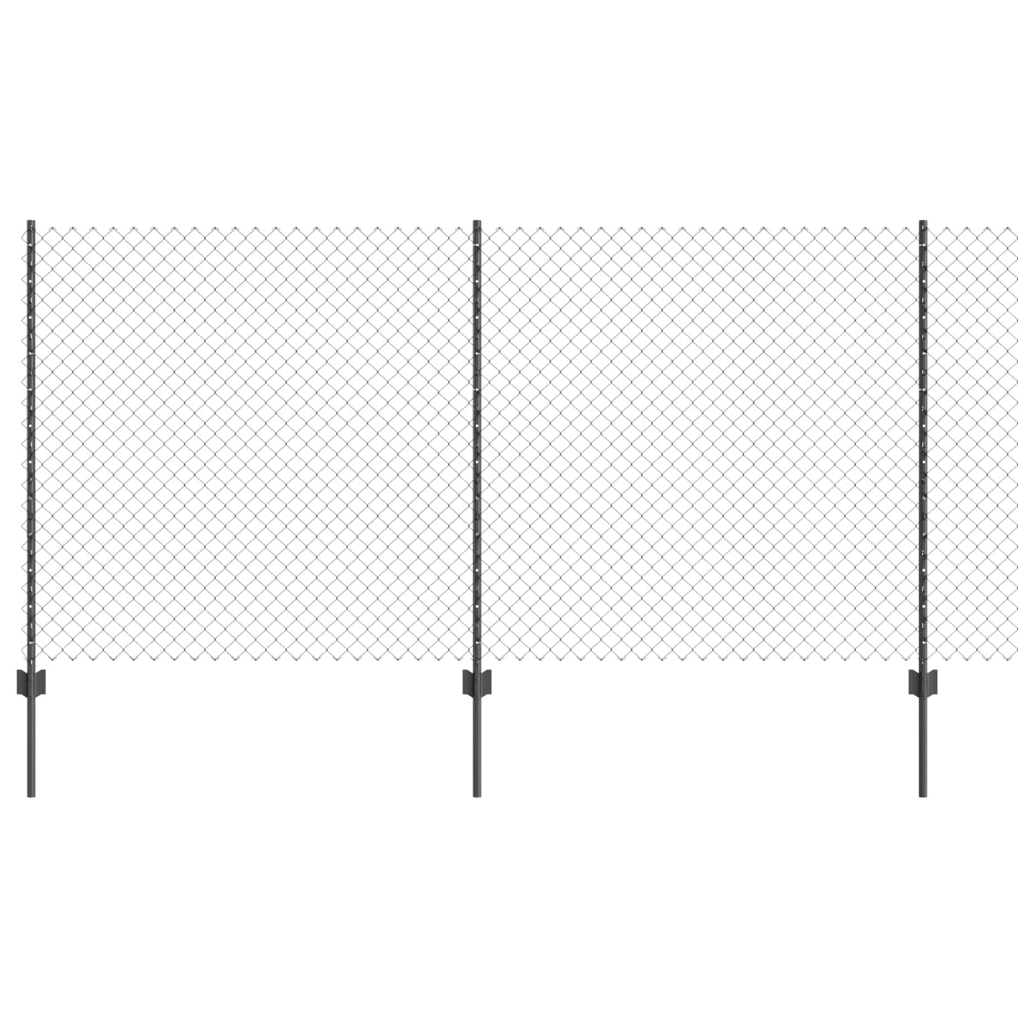 Zaun mit Pfosten Grau 1,2 x 10 m Stahl und PVC