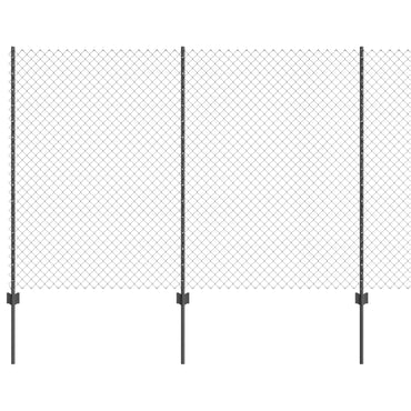 vidaXL Zaun mit Pfosten Grau 1,6 x 10 m Stahl und PVC