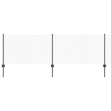 vidaXL Zaun mit Pfosten Grau 0,8 x 10 m Stahl und PVC