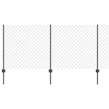 vidaXL Zaun mit Pfosten Grau 1 x 10 m Stahl und PVC