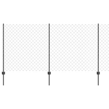 vidaXL Zaun mit Pfosten Grau 1,2 x 10 m Stahl und PVC