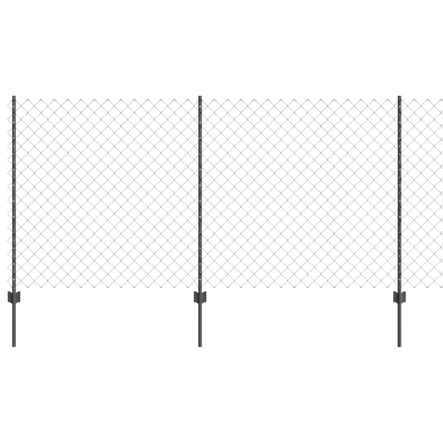 Zaun mit Pfosten Grau 1,2 x 10 m Stahl und PVC