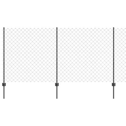 Zaun mit Pfosten Grau 1,2 x 10 m Stahl und PVC