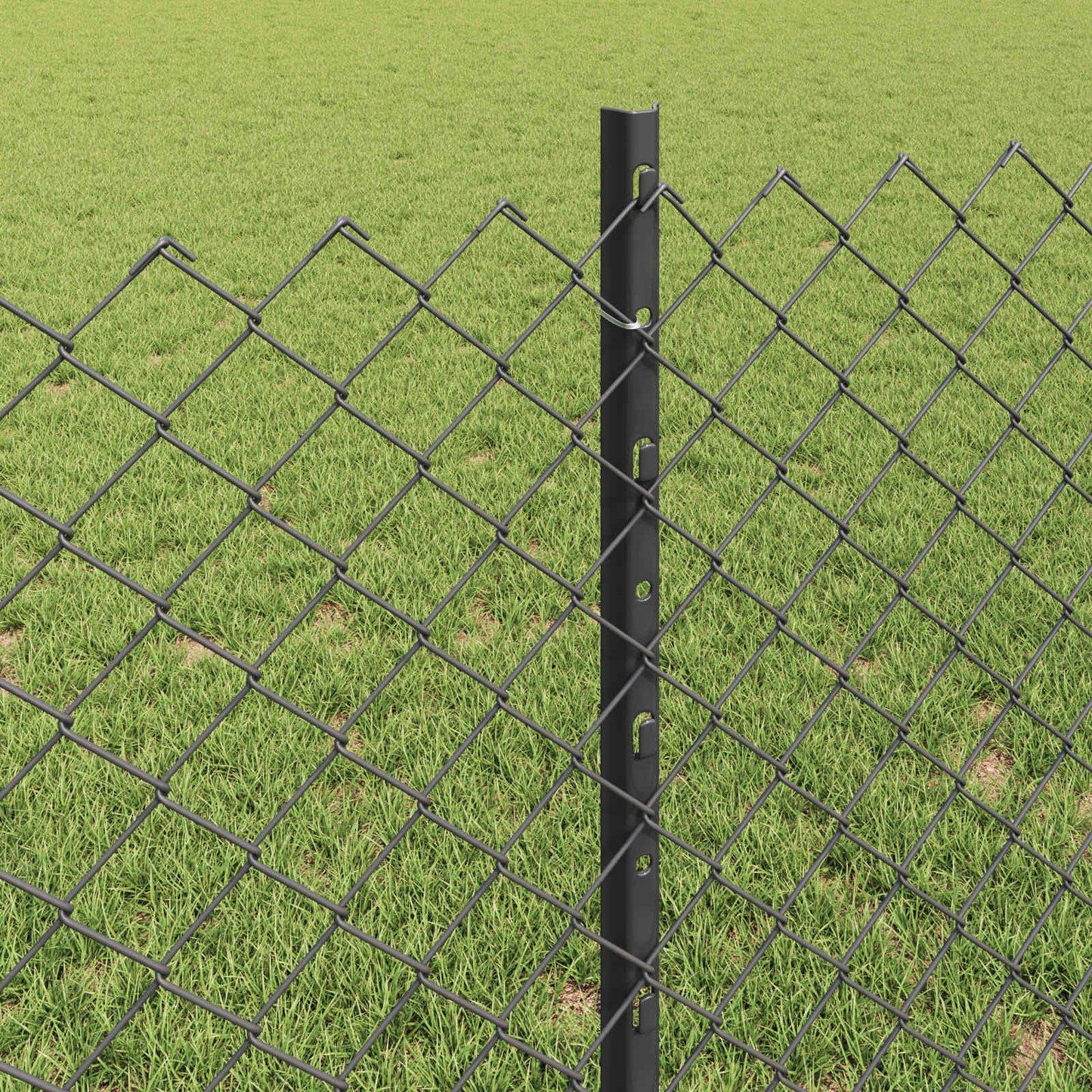 vidaXL Zaun mit Pfosten Grau 0,8 x 25 m Stahl und PVC