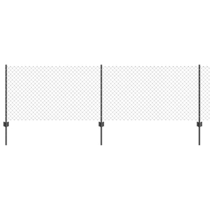 vidaXL Zaun mit Pfosten Grau 0,8 x 25 m Stahl und PVC
