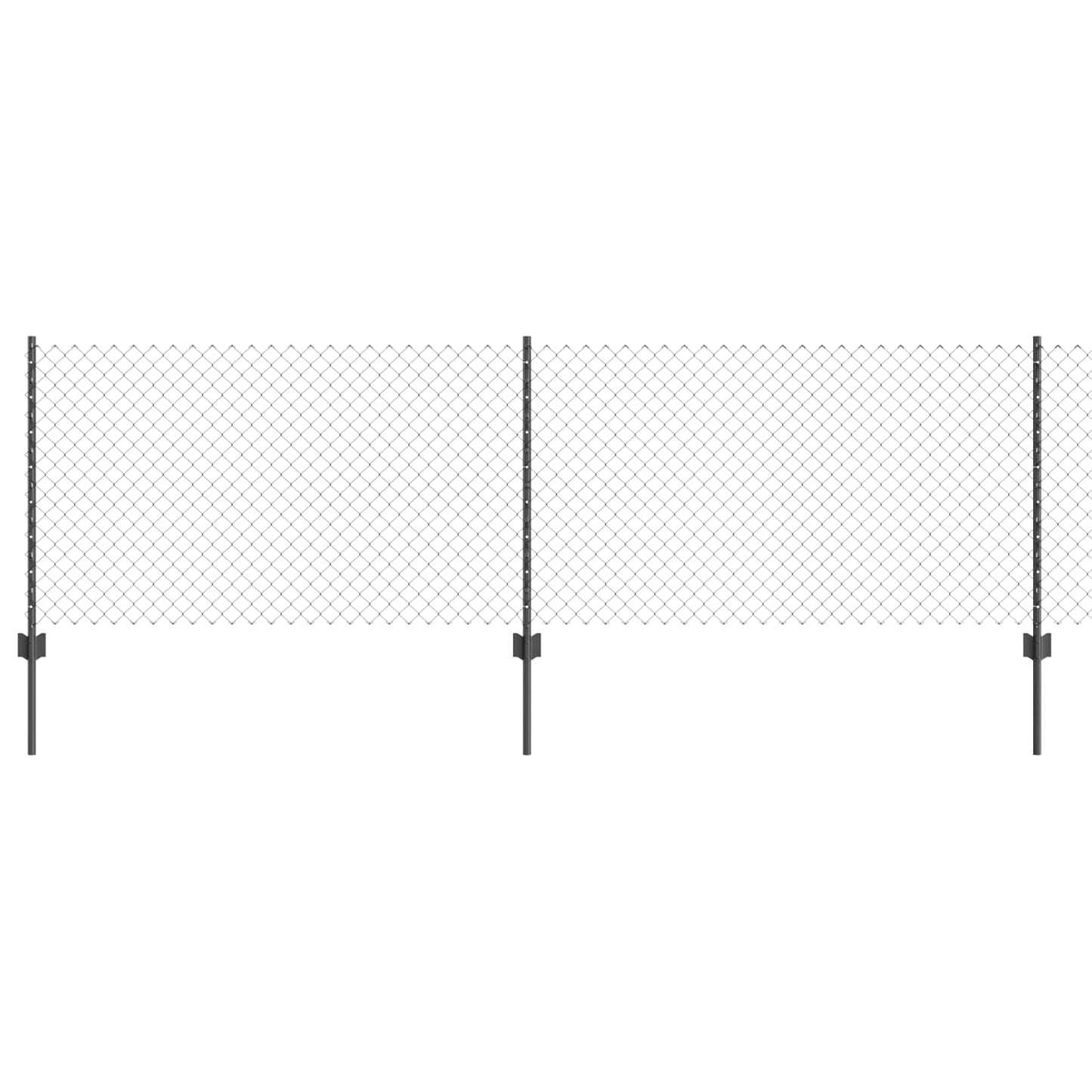 vidaXL Zaun mit Pfosten Grau 0,8 x 25 m Stahl und PVC