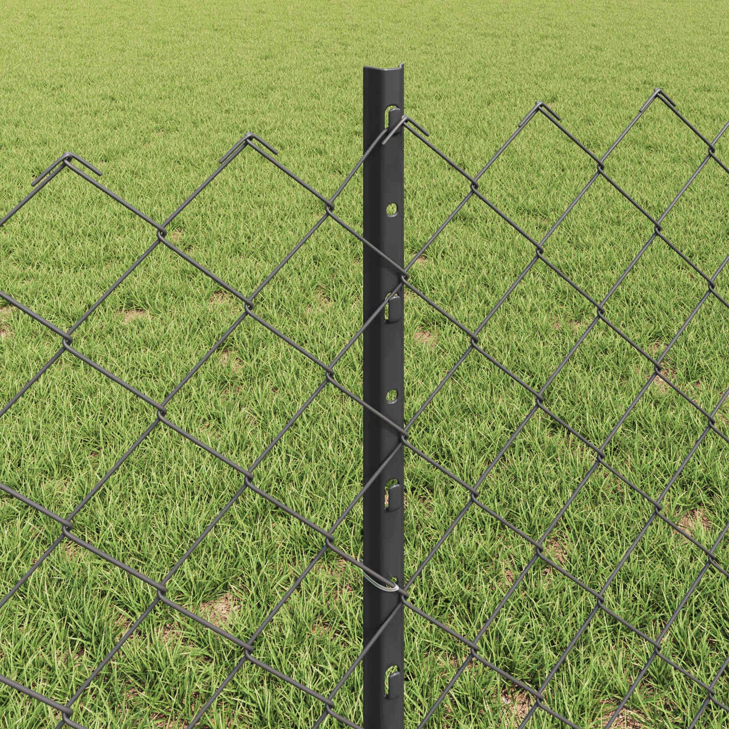 vidaXL Zaun mit Pfosten Grau 0,6 x 25 m Stahl und PVC