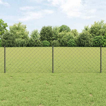 vidaXL Zaun mit Pfosten Grau 0,6 x 25 m Stahl und PVC