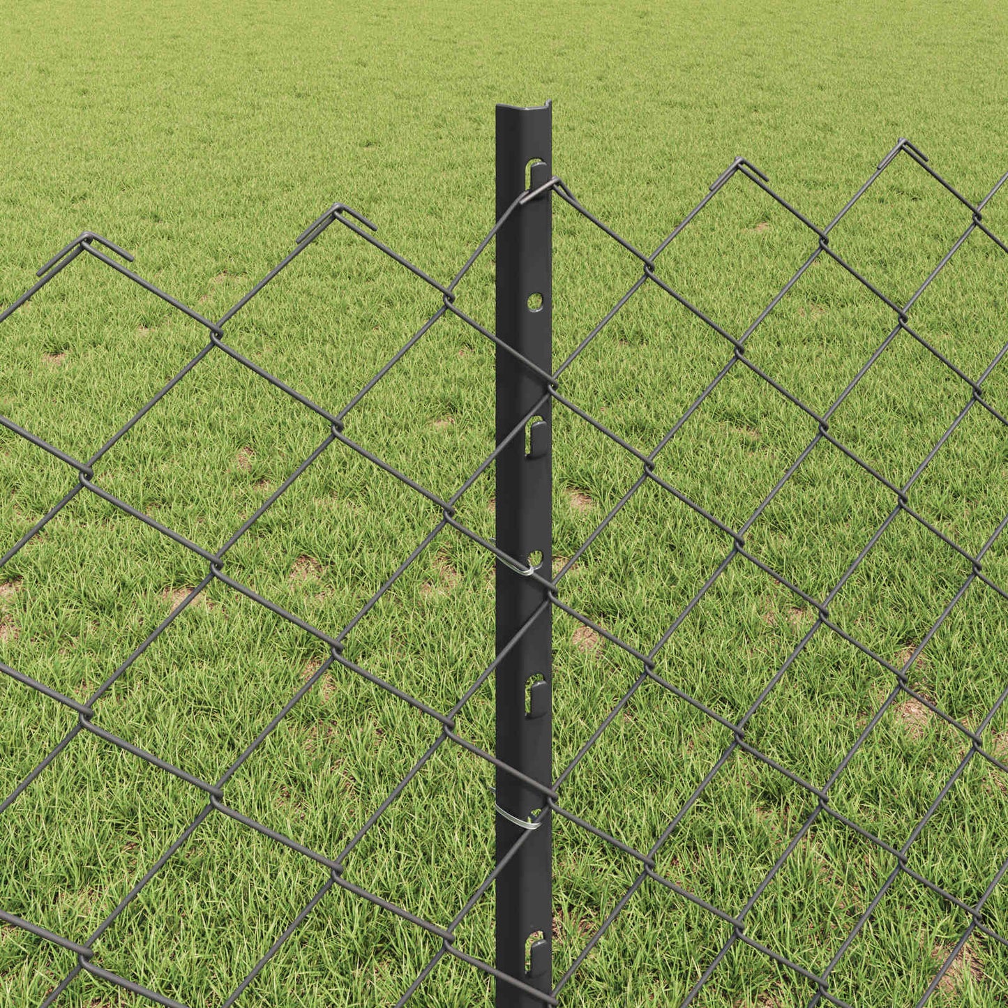vidaXL Zaun mit Pfosten Grau 0,8 x 25 m Stahl