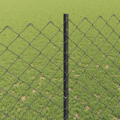 vidaXL Clôture avec poteaux Gris 1,5 x 25 m Acier