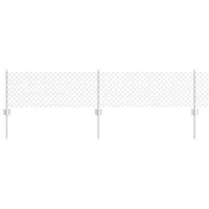 Zaun mit Pfosten Silber 0,4 x 10 m Stahl