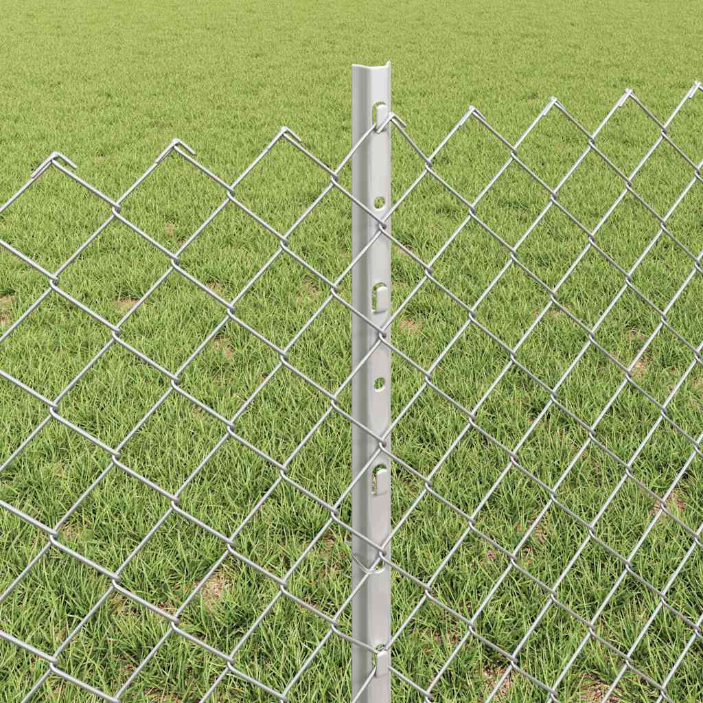 vidaXL Zaun mit Pfosten Silber 0,6 x 10 m Stahl
