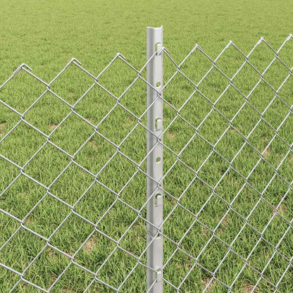 vidaXL Zaun mit Pfosten Silber 0,6 x 10 m Stahl