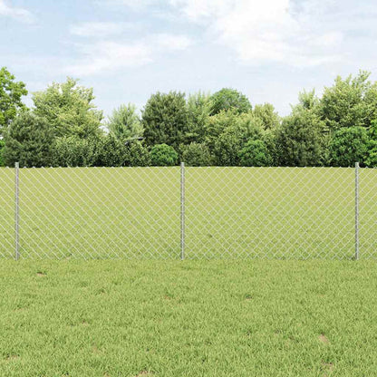 vidaXL Zaun mit Pfosten Silber 0,6 x 10 m Stahl