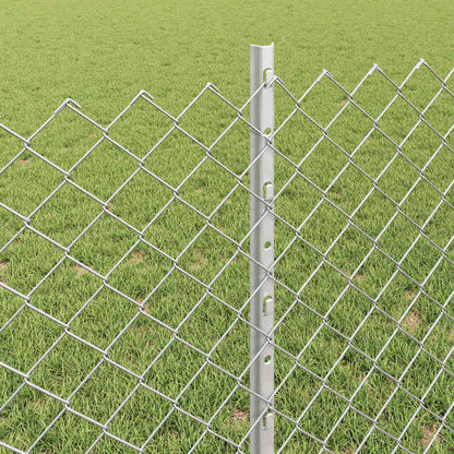 vidaXL Zaun mit Pfosten Silber 0,8 x 10 m Stahl