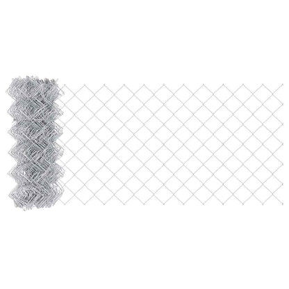 vidaXL Zaun mit Pfosten Silber 0,8 x 10 m Stahl