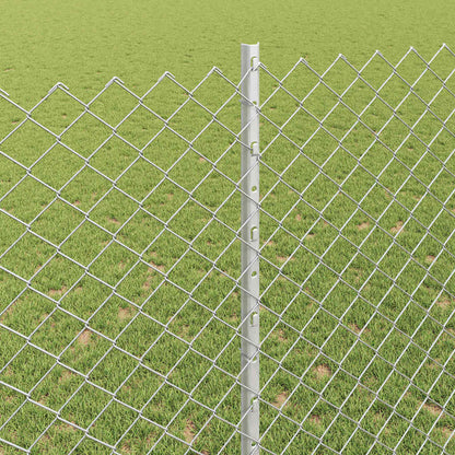 vidaXL Zaun mit Pfosten Silber 1,4 x 10 m Stahl