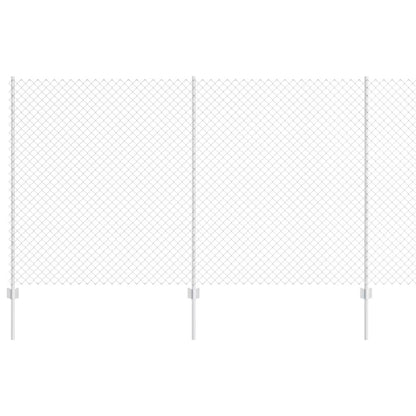 vidaXL Zaun mit Pfosten Silber 1,4 x 10 m Stahl
